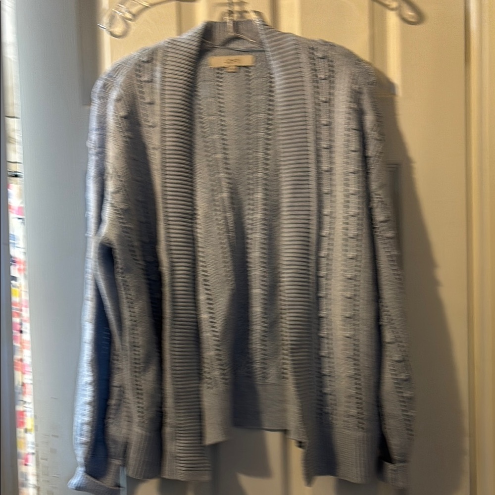 Blue Open-Front Cardigan